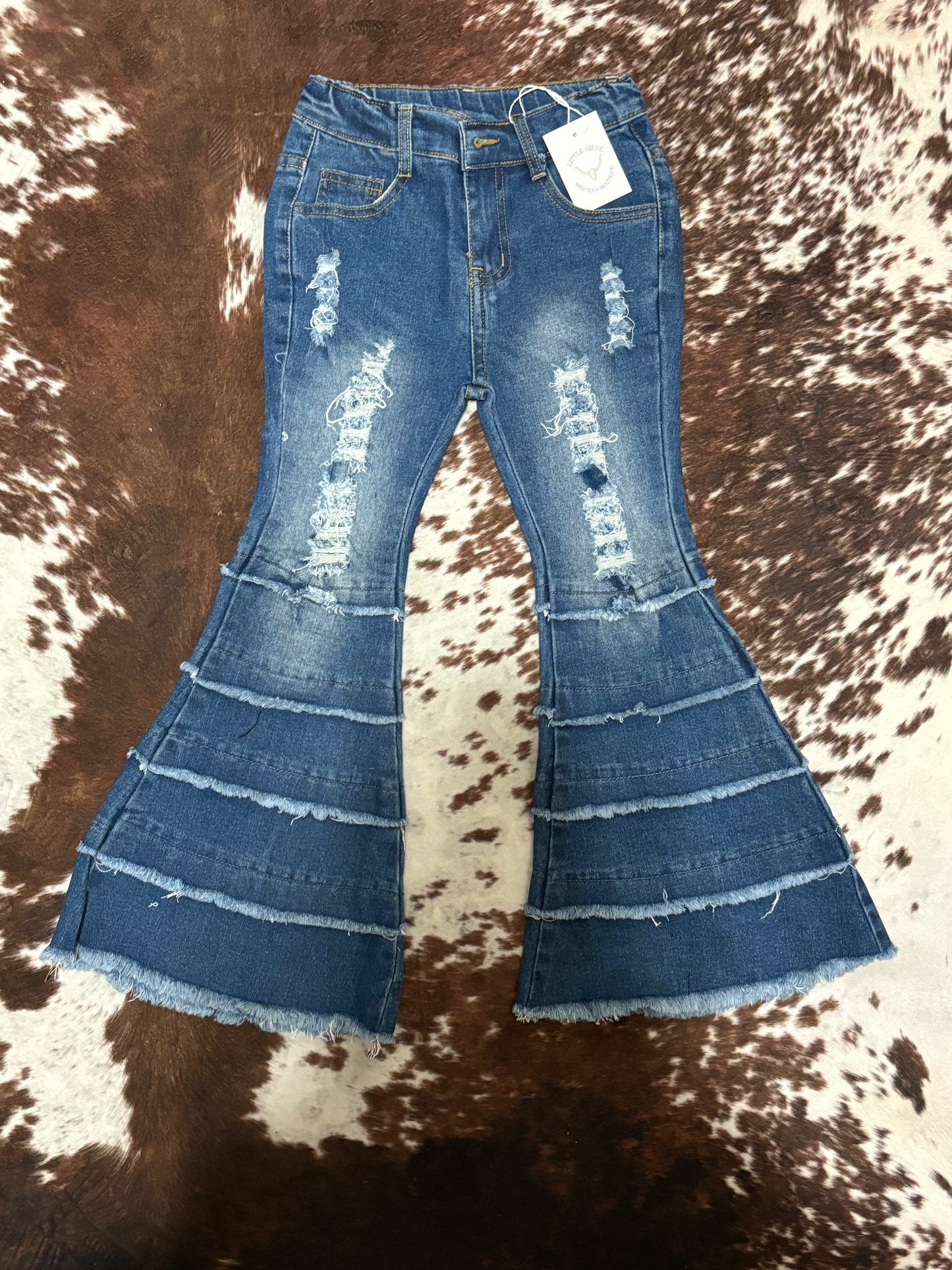 Distressed Denim Bell Bottoms