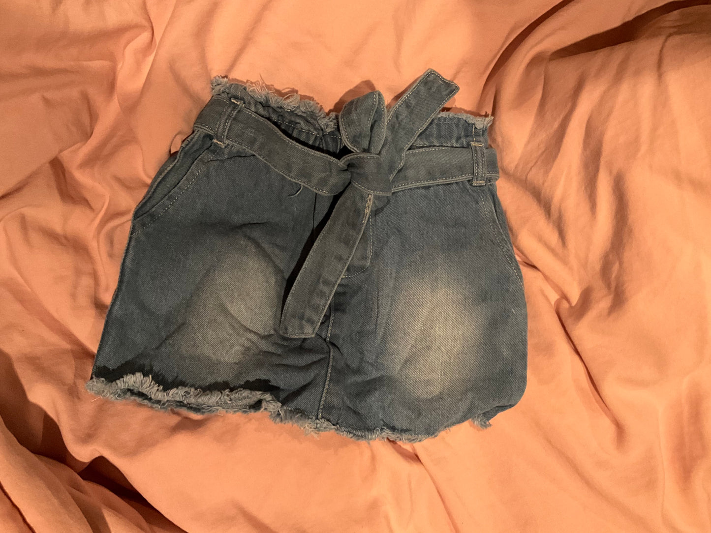 Hazel High-Waisted Tie Skirt- Dark Wash