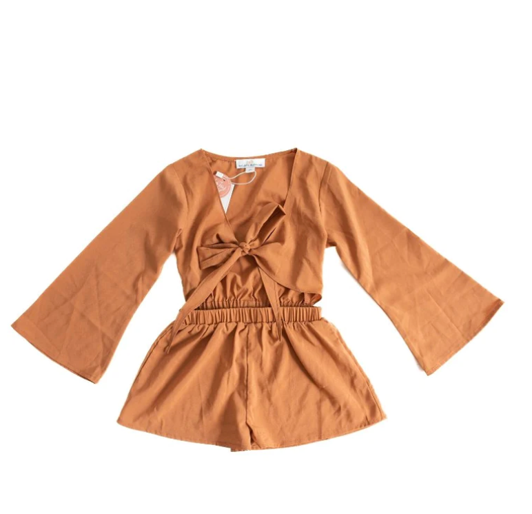 Mia's Tie Front Romper