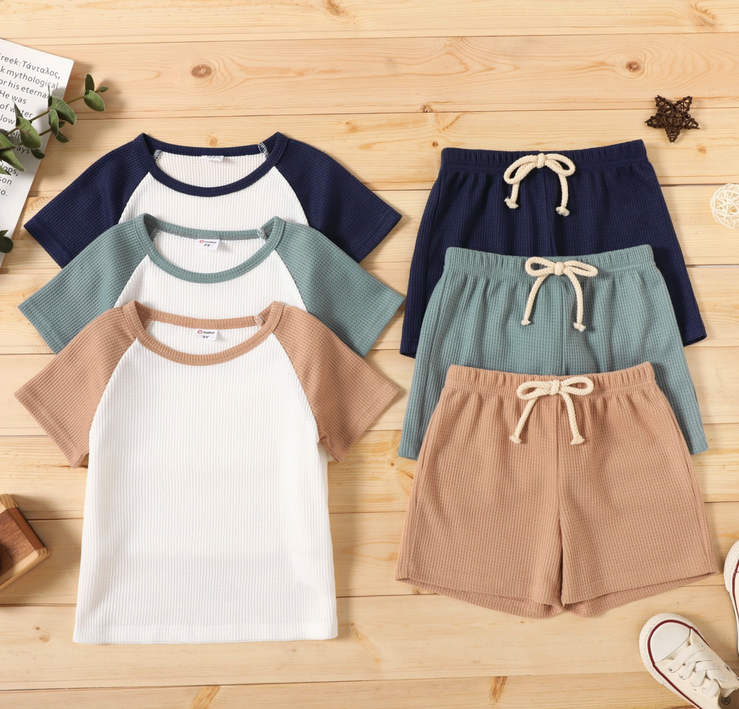 2 Pc Tee & Short Set - Brown