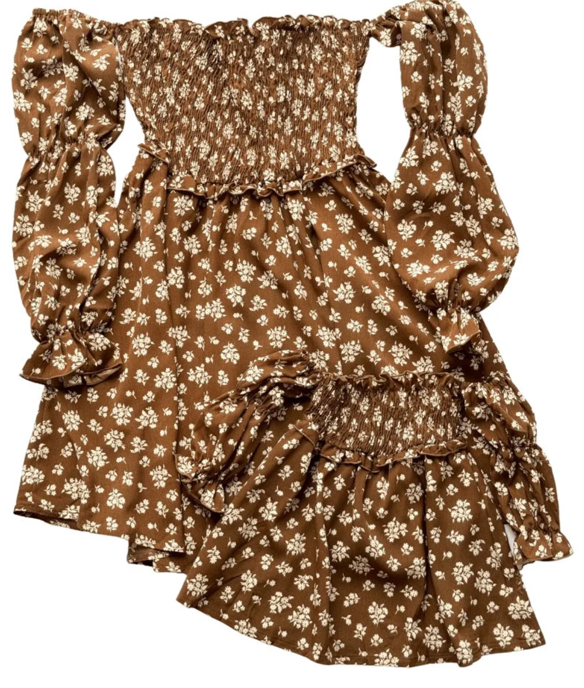 Spencer Ruffle Sleeve High-Low Dress - Russet Floral