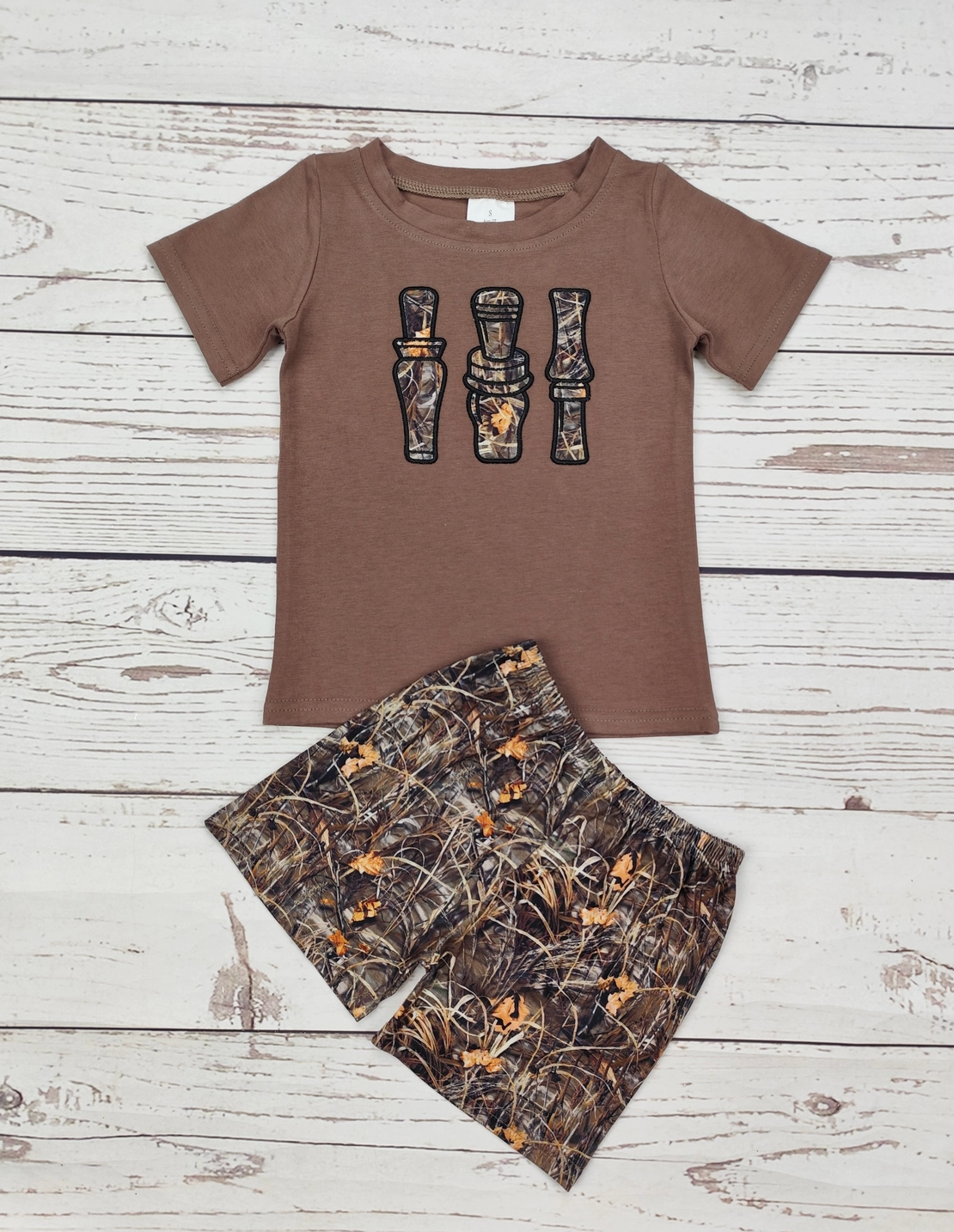 Baby Boy Camouflage Appliqué Summer Set
