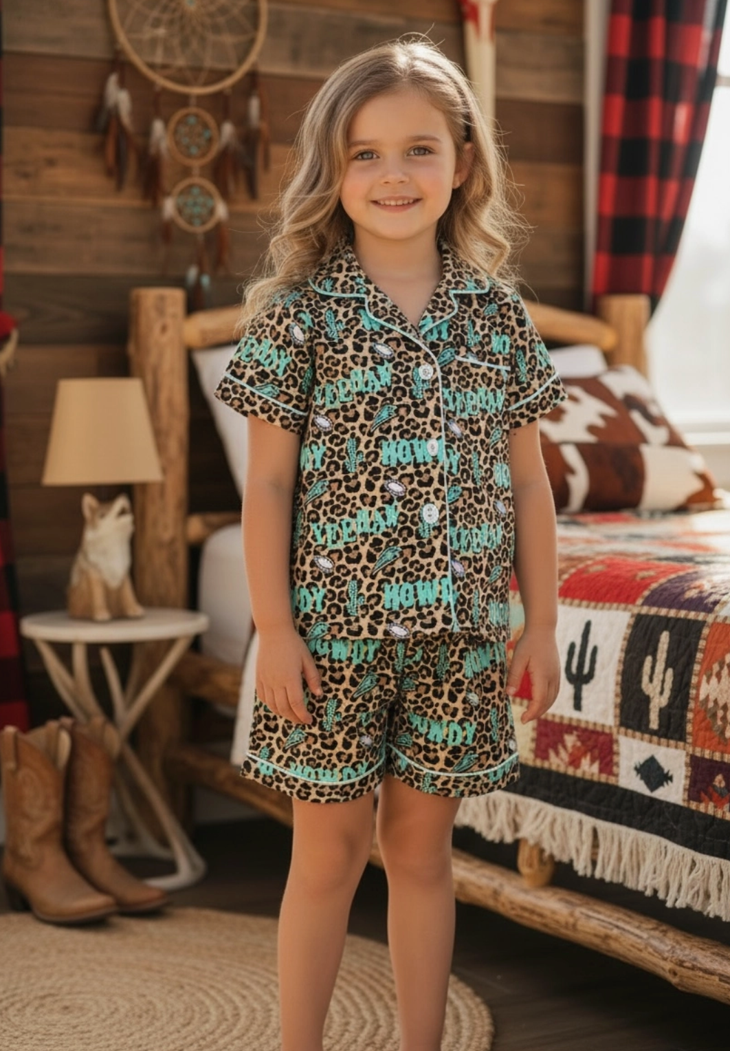 Howdy, cheetah printed girls pajamas