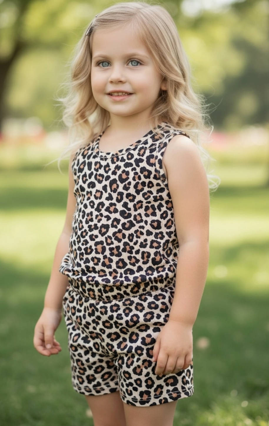 Leopard printed top & shorts