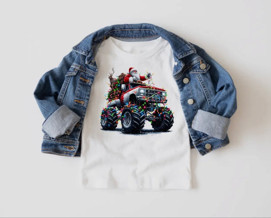 Santa Monster Truck Tee