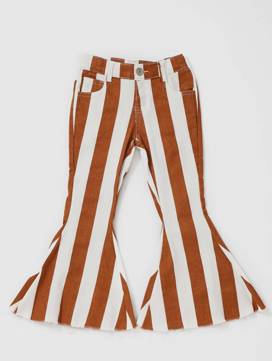 Brown Stripe Girls Bell Bottoms