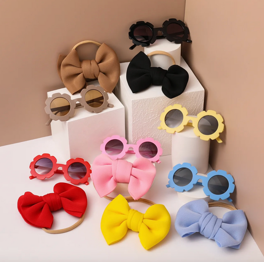 Toddler Sunglasses & Bow Set