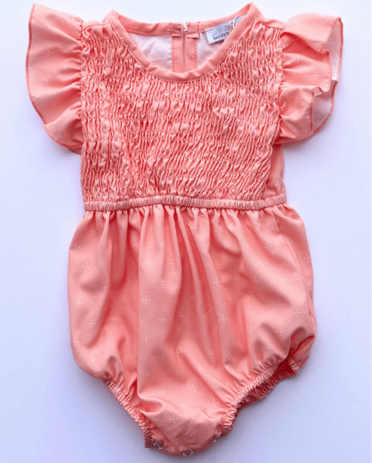 Astrid Flutter Sleeve Bubble Romper in Simple Spring