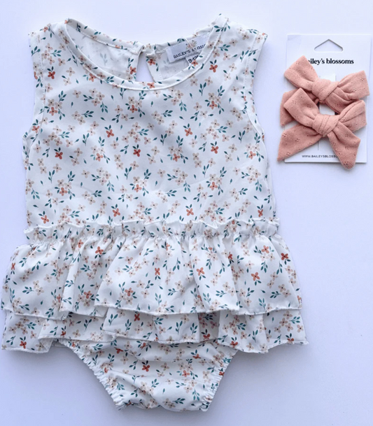 Clare Ruffle Bubble Romper in Joy Flowers