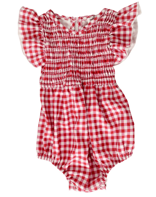 Red & White  BUBBLE ROMPER