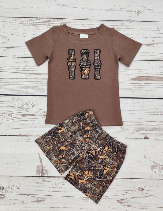 Baby Boy Camouflage Appliqué Summer Set
