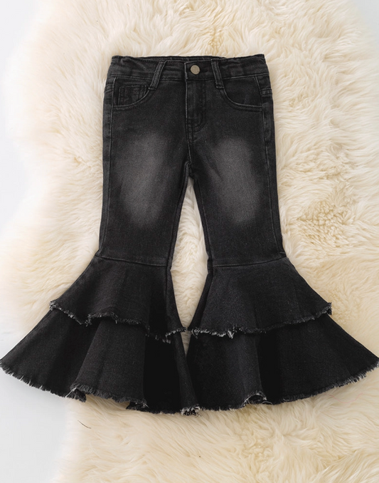 Western Black Bell Bottoms