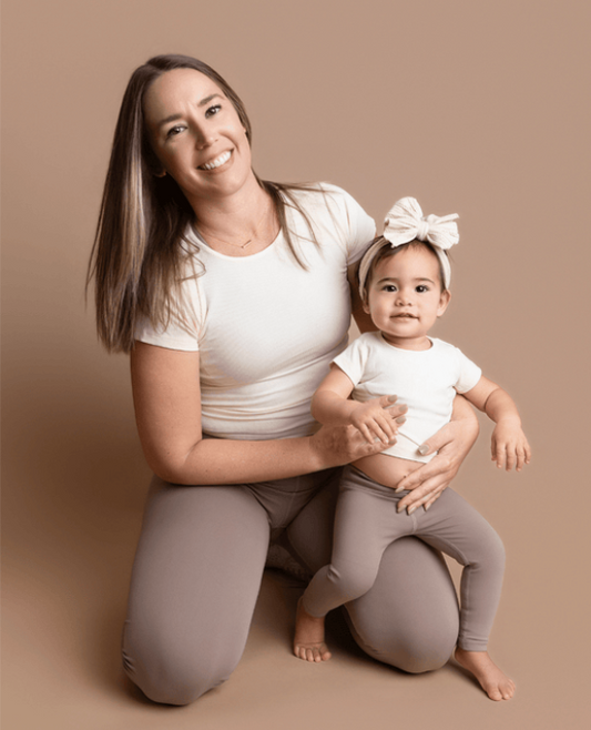 Ava Ribbed Tee - Ivory Glow