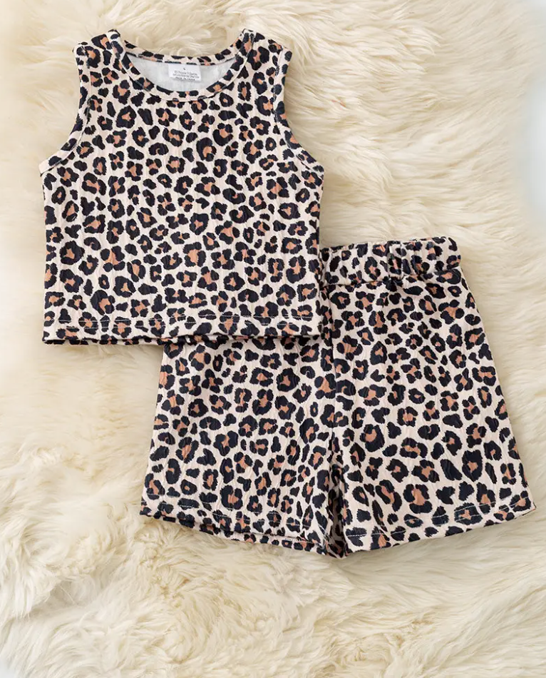 Leopard printed top & shorts