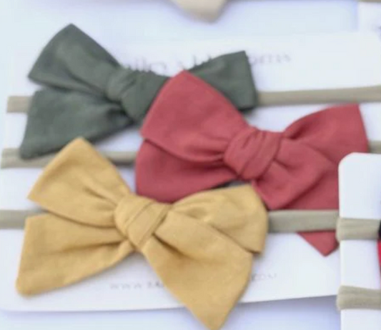 3-piece Linen Cotton Nylon Headband Set - Fall Festival