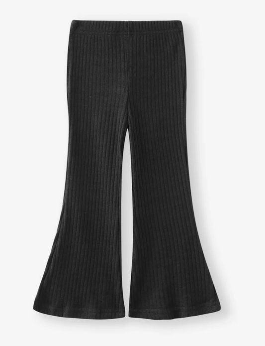 Toddler Ribbed Flared Pants | Black